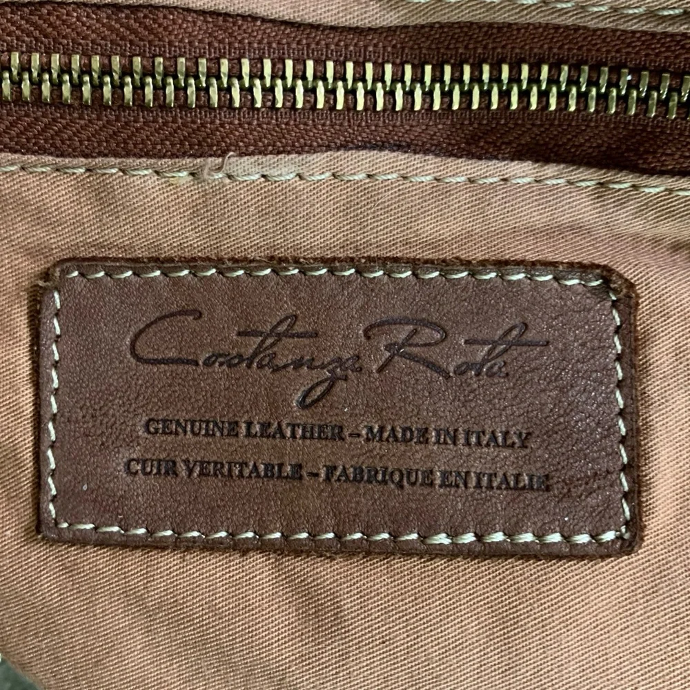 COSTANZA ROTA Brown Leather BASKET WEAVE Shoulder CROSSBODY Bag PURSE Italy - Picture 8 of 8